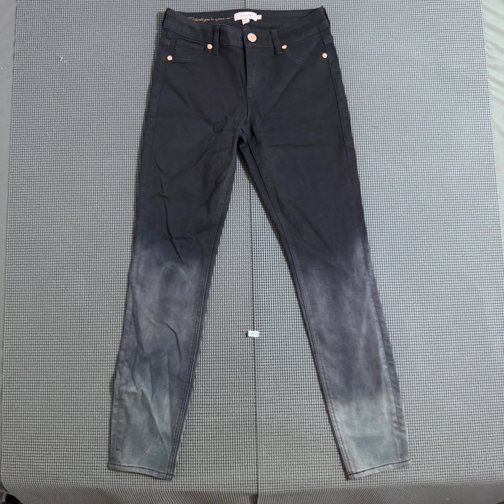 Ted Baker London Womens Skinny Dip Dye Ombre Jeans Black Grey Size 26